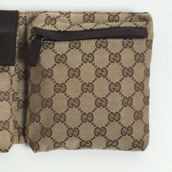 GUCCI 28566 Sherry GG Canvas Body Bag Waist Pouch Pattern Men Women ITC3HXU348UQ - Picture 4 of 10